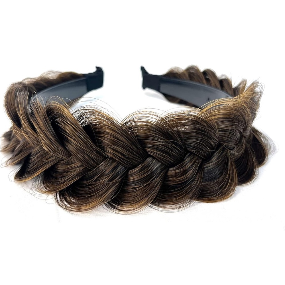 Braided Hair Headband in Brown and Black